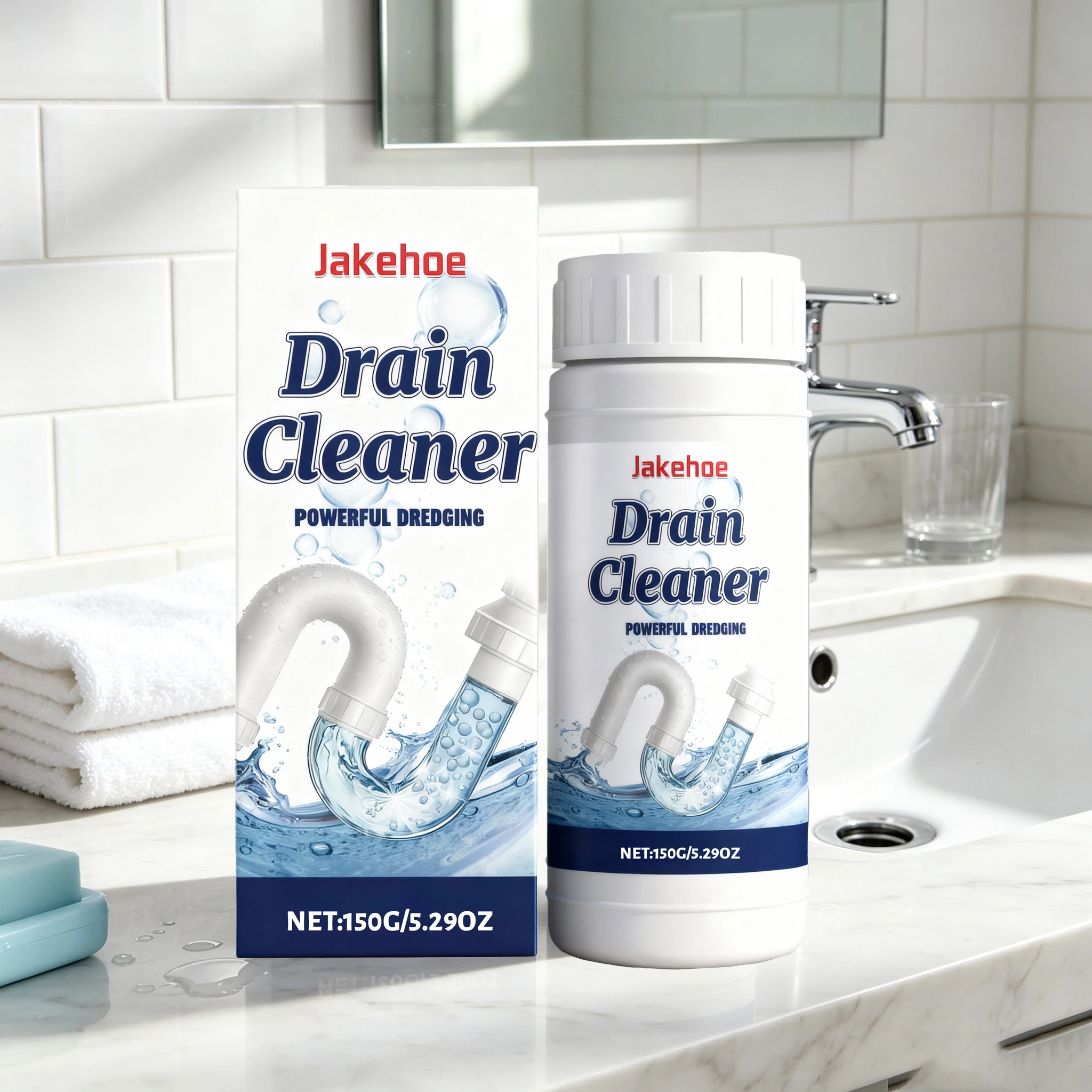 150G Drain Cleaner Agents Powerful Dredging Remove Stubborn Stains Quick Dissolve Hair Dirts Eliminate Bad Odors Daily Pipe Uncloogger Agents