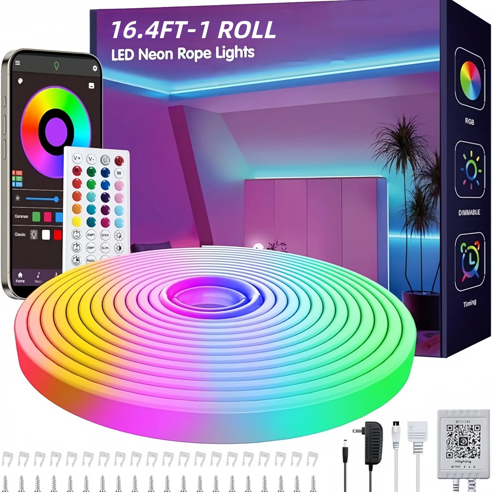 

Гирлянда с градиентной подсветкой 32.8/16.4 футов, для создания праздничной атмосферы, с пультом ДУ, для улицы и дома, для фестивалей и декораций