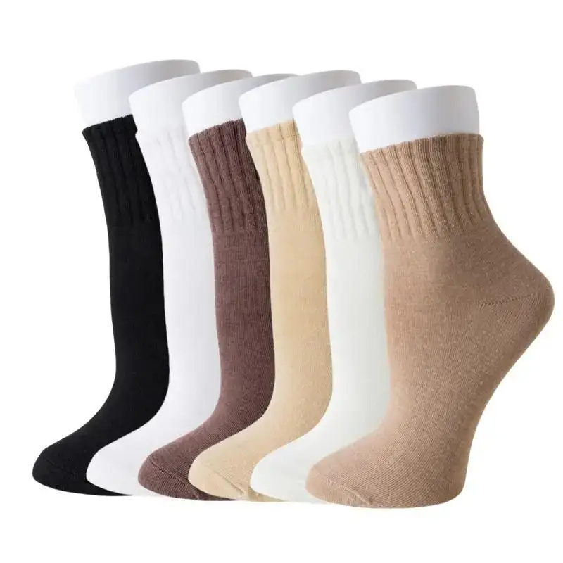 طقم جوارب مكون من 6 أزواج - أساور ملفوفة متعددة الألوان، ناعمة للارتداء اليومي للجنسين