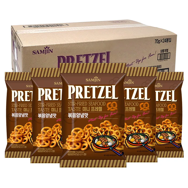 Mini pretzel 70g 24 pack 1Box/Stir-fried spice flavor/Spiced spicy/Ched cheese to taste/Ched cheese to taste/