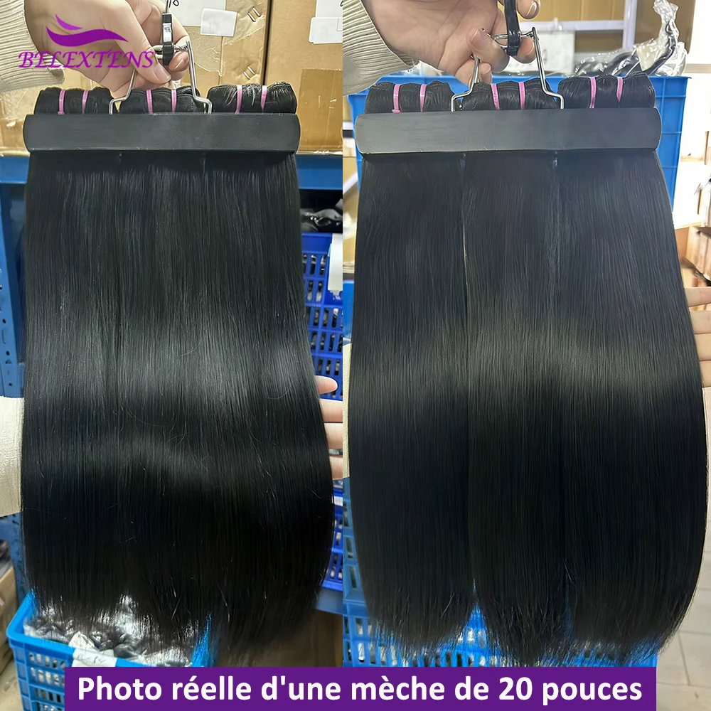 Super Double Drawn Echthaar-Bündel mit Verschluss 2x6/5x5/13x4/13x6 16A Virgin Hair Extensions Weave Echthaar 100% Natürlich – Detail 3