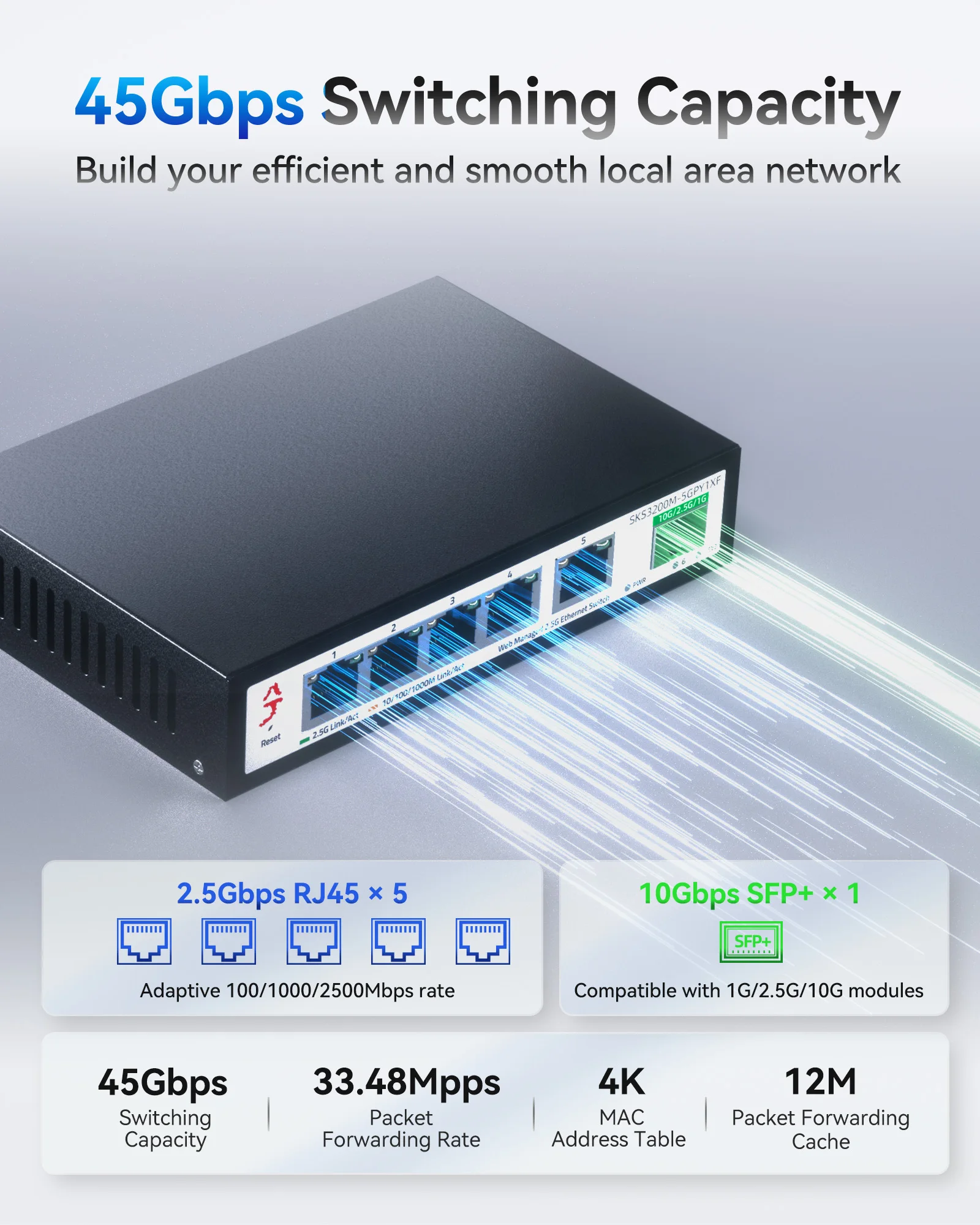 Imagem -05 - Xikestand-case de Metal para Gerenciamento Web Easy l2 Switch Case com Portas Rj45 2.5g Slot 10g Sfp Mais Port 2.5g Vlan Division