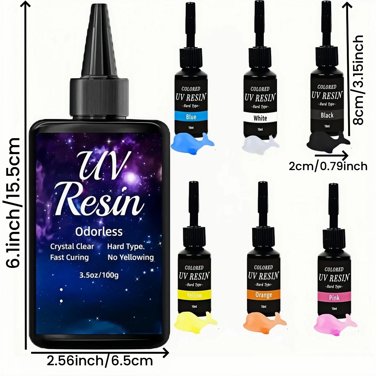 100g Crystal Clear Hard Type UV Resin, Fast Curing Low Viscosity for Jewelry Making, Casting & Processing ,Diy and Plastic Bon