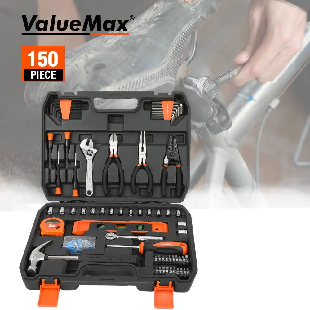 ValueMax 150PC Set di utensili manuali per uso domestico per la riparazione domestica con Set di prese cacciaviti pinze Hammer Home kit di riparazione manuale