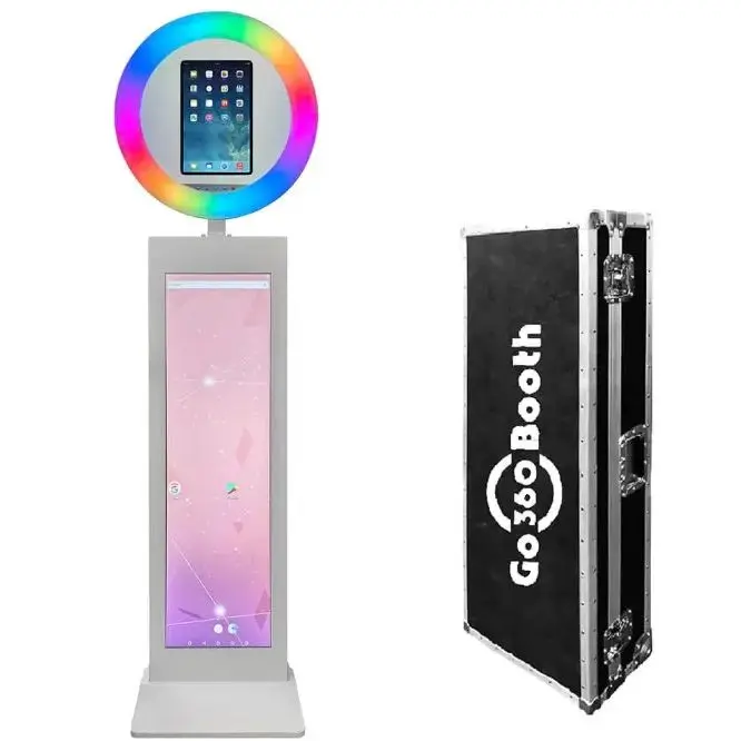 GO360BOOTH A5 LCD Screen Selfie Machine Shell Adjustable Stand Photobooth With LED Ring Light For Wedding Partys