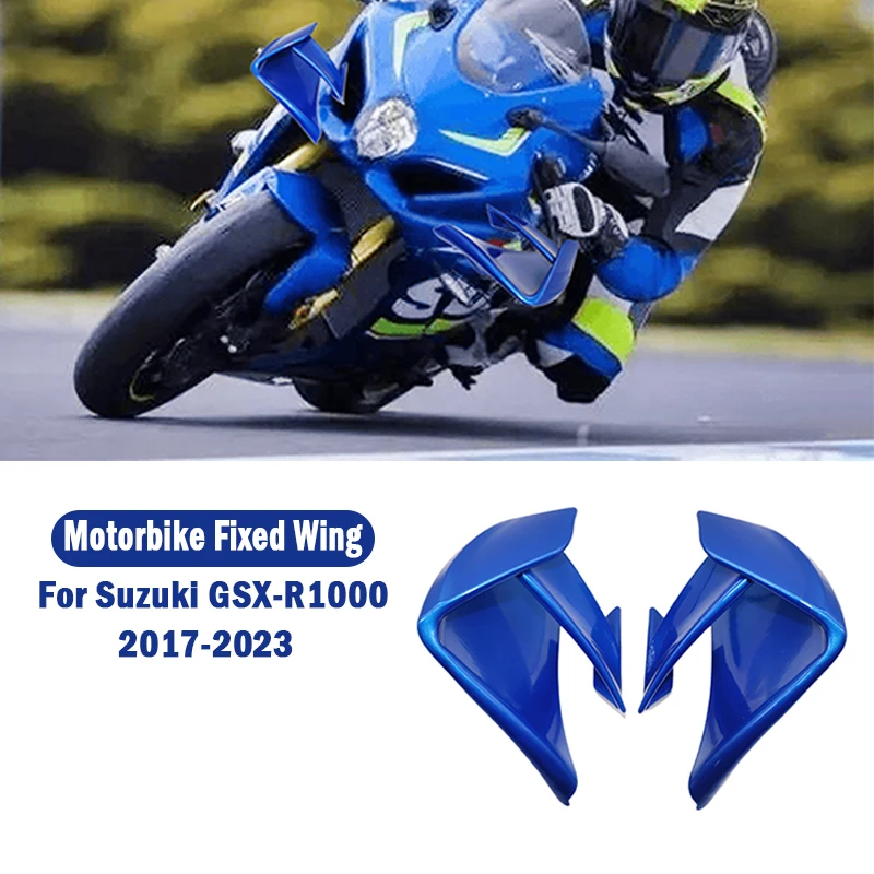 

For SUZUKI GSX-R1000 GSX-R1000R 2017-2023 Motorcycle Rear Wing parts Aerodynamic Fixed Winglet Fairing Cowl Fixed Wing