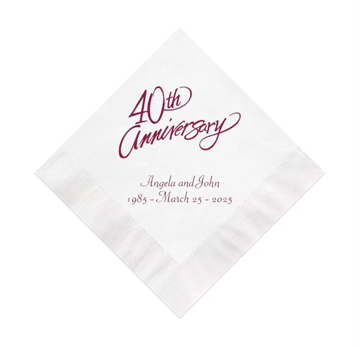 

Салфетки для 40-летия свадьбы, набор из 50 шт.