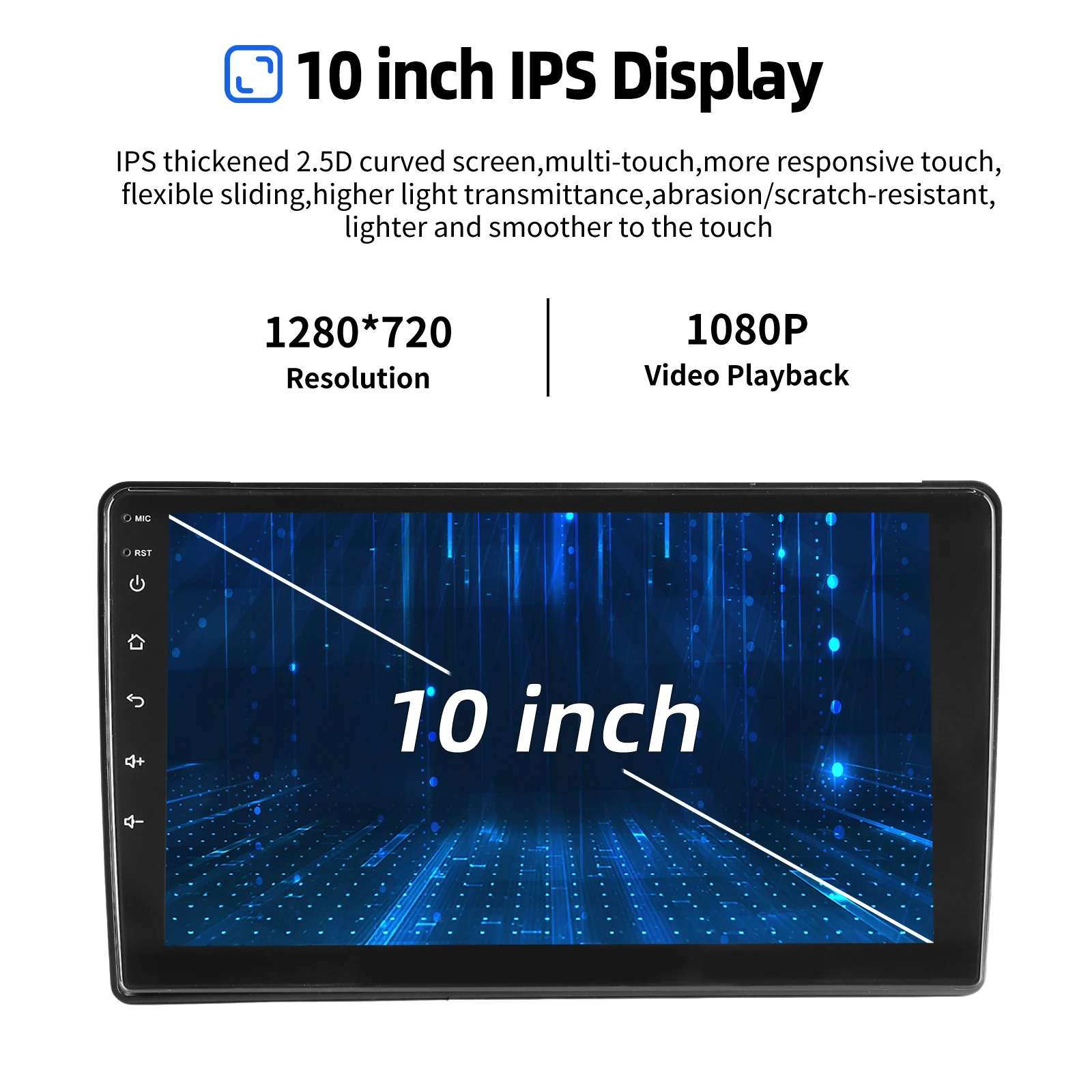 Autoradio ESSGOO Android 15 10 Zoll 4+64G/6+128G für Jeep Compass 2017-2020 Drahtloses CarPlay Android Auto GPS Navigation Bluetooth WiFi RDS Lenkradsteuerung Mirror Link Touchscreen – Detail 4