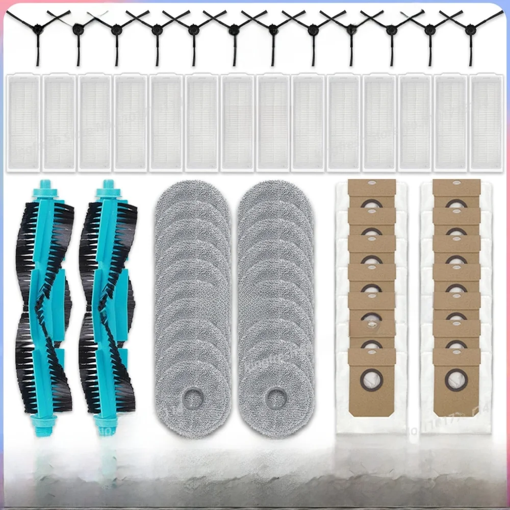 Compatible avec ( Cecotec Conga 11090 / Conga 13090 Spin Revolution ) Pièces de l’Aspirateur Brosse Principale Brosse Latérale Filtre Hepa Chiffon de Nettoyage Sac à Poussière Accessoires