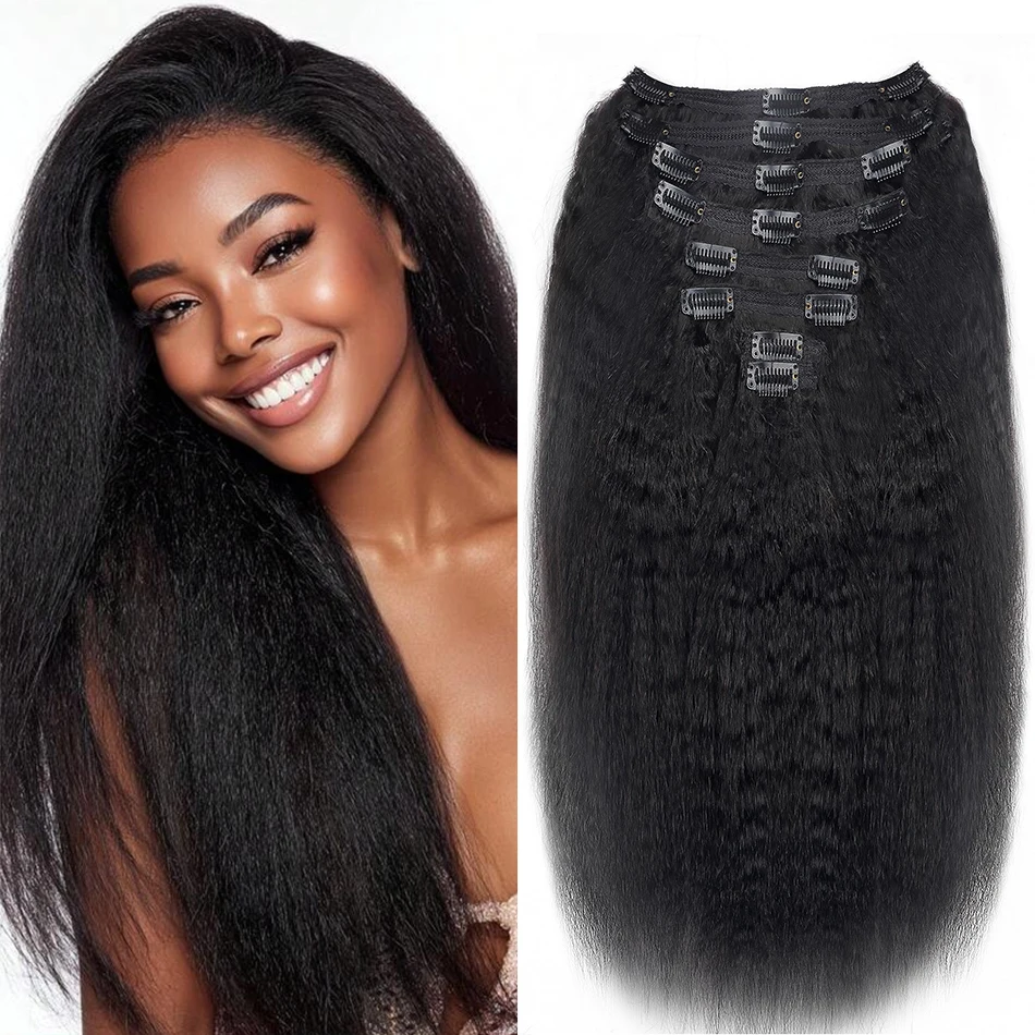 100-brazilian-clips-in-8-pieces-hair-extension-kinky-straight-remy-human-hair-invisible-seamless-clip-in-straight-8pcs-pack