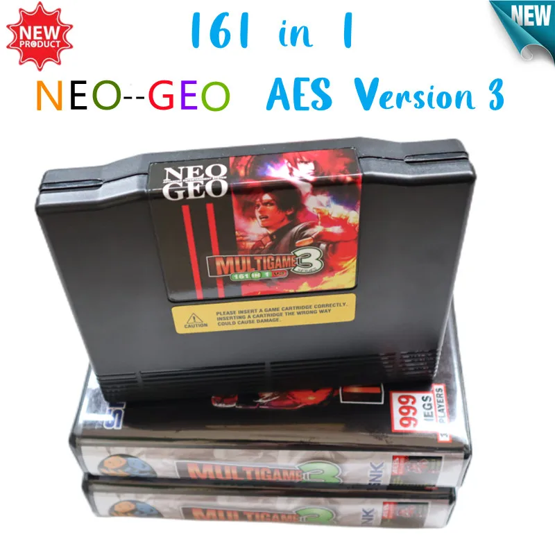 

2023 New products AES 161 in 1 Game Cartridge NEOGEO Game box SNK Home Card for original AES Console Boxed games Controler