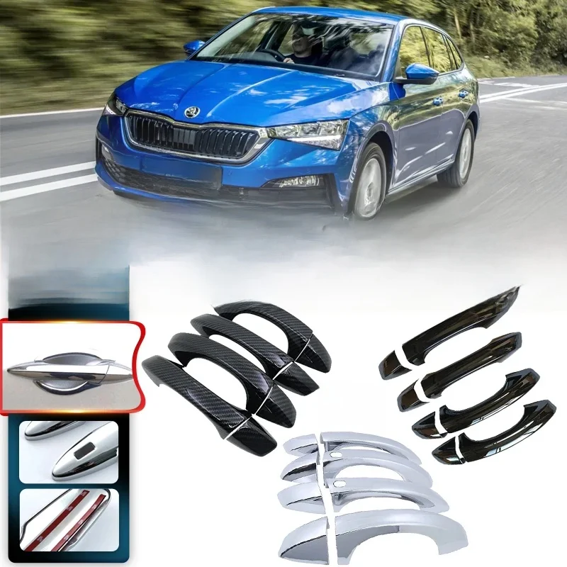 Dla Skoda Scala 2019 2020 2021 2022 klamka do drzwi samochodowych luksusowe pokrowce zewnętrzne antykorozyjne ochronne akcesoria wystrój samochodu — zdjęcie 2