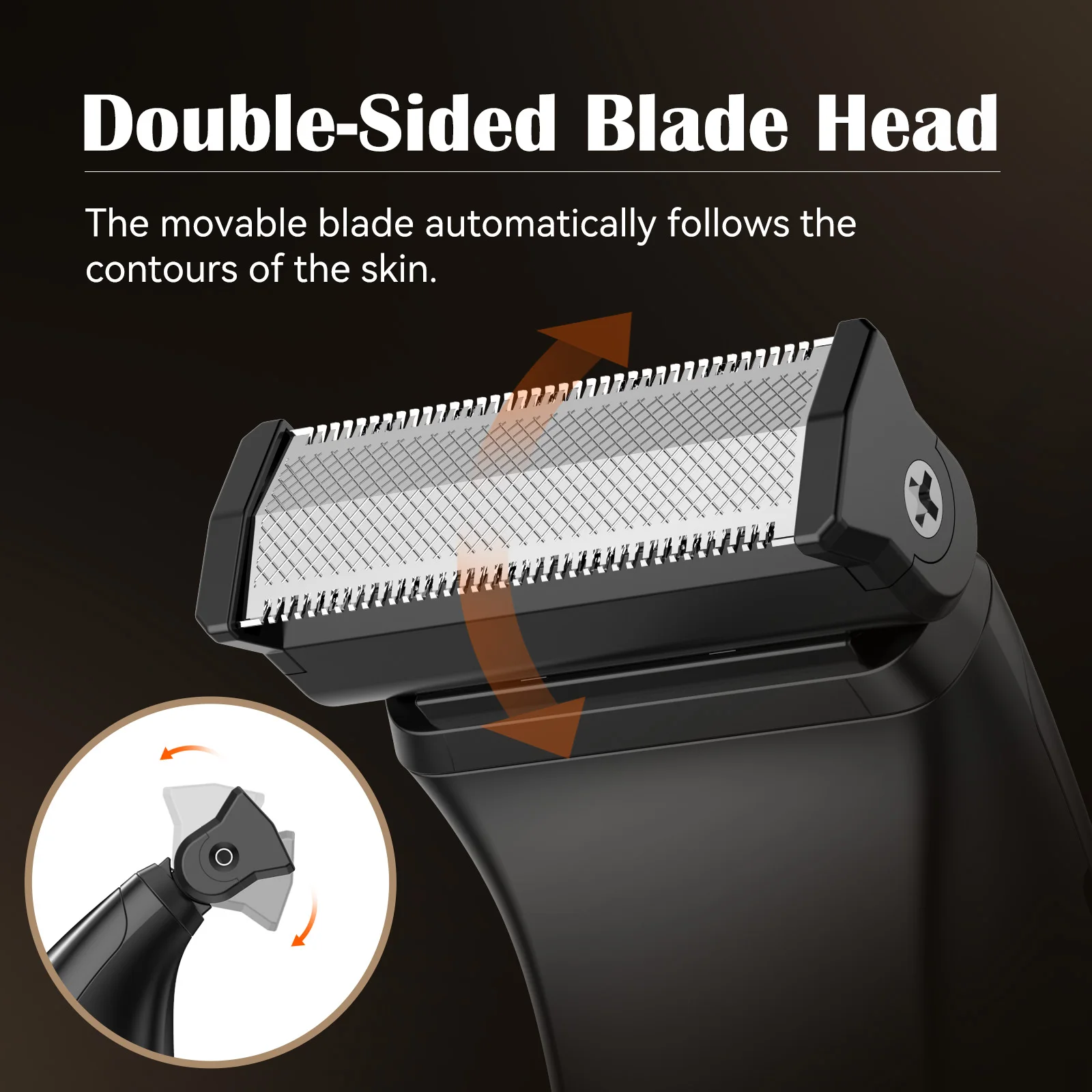 MAXGROOM-recortador de pelo corporal eléctrico bidireccional para hombres, afeitado impermeable, cuchilla de afeitar de doble filo, recortadora de bolas púbicas de ingle