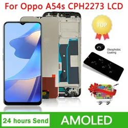 Pièces de rechange d'assemblage de Hébergements eur d'affichage avec cadre, LCD A54S testé pour Oppo A54s, CPH2273, 6.52 pouces