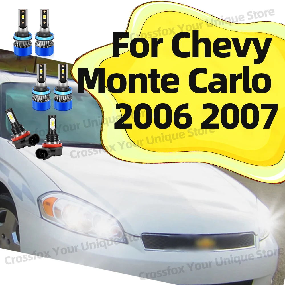 

2/6Pcs LED Bulbs For Chevy Monte Carlo 2006 2007 High Low Beam Headlights 110W 20000LM Headlamp 12V Fog Lamps 6000K Bright White