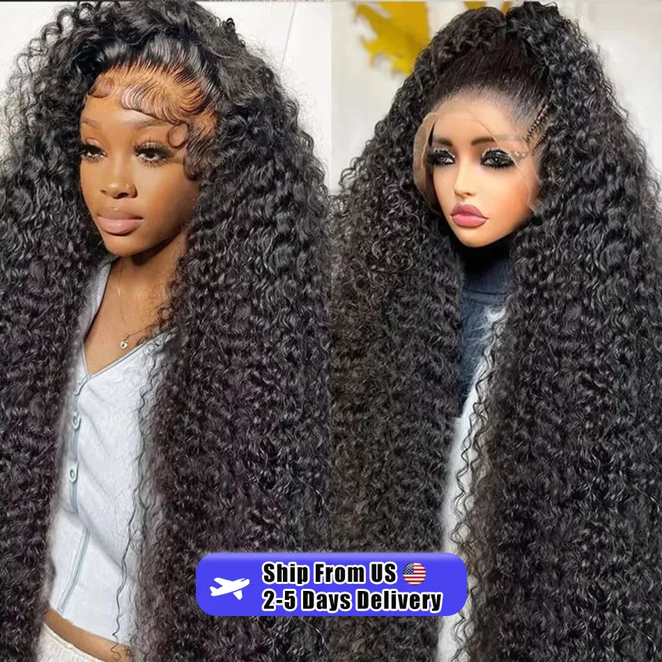 250 Density 13x6 HD Lace Frontal Wigs Brazilian 40 Inch Deep Wave Curly Hair 13x4 Lace Frontal Brazilian Remy Hair Wig