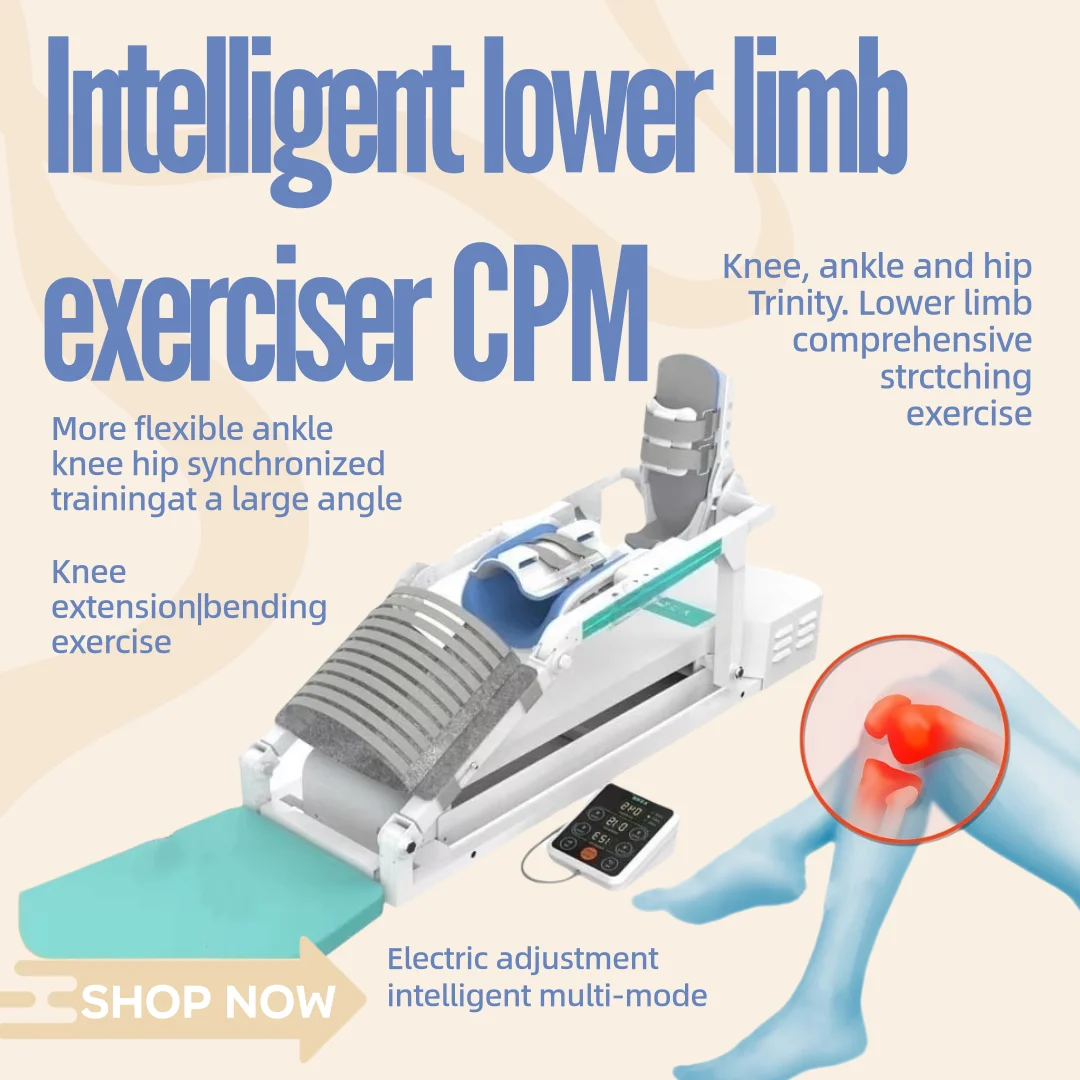 

Intelligent automatic lower limb exerciser for leg and knee stiffness angle stretching, bending and straightening training rehab
