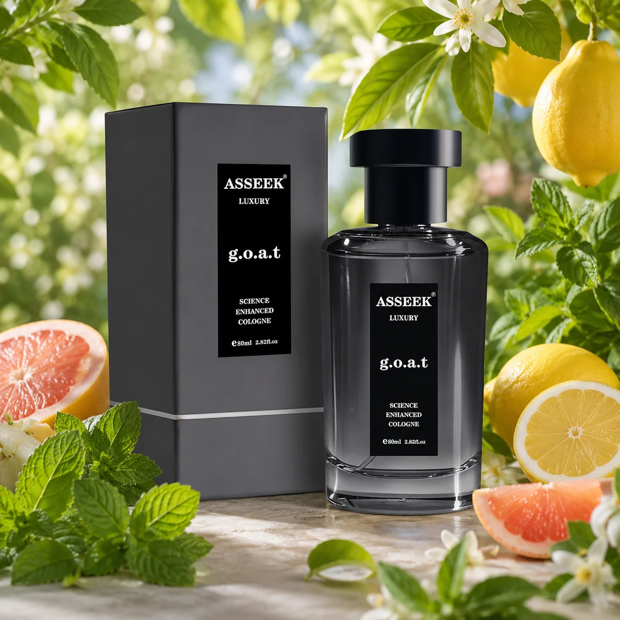 Asseek Luxury G.O.A.T 80ml, Colonia Masculina Rica, Especiada y Amaderada, Regalo para Uso Diario, Fragancia Árabe de Lujo de Larga Duración, Uso Diario, Regalos para el Día de San Valentín
