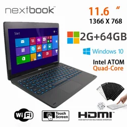 Tablette Windows 10 avec clavier d'accueil, 2024*11.6 IPS x5-8300 CPU compatible HDMI WIFI façades Core 1366 Nouveau 2 Go + 64 Go 768 pouces