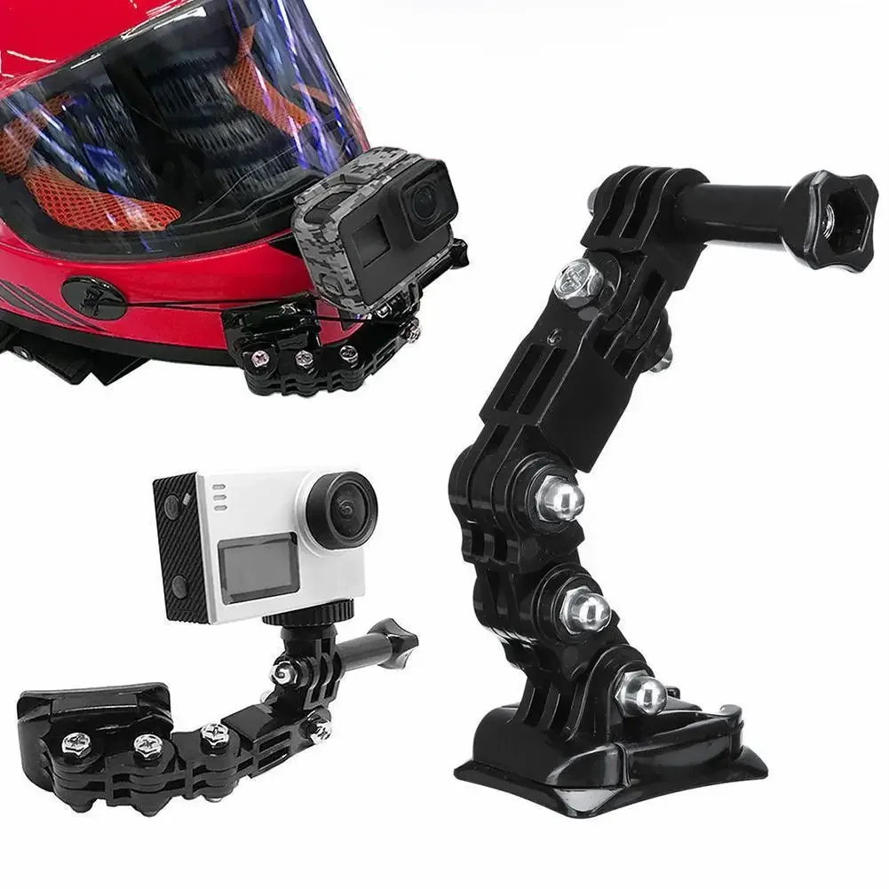 Support de casque de moto, bras adhésif incurvé pour GoPro Fore8, 7, 6, 5, 4, 3, SJ, Capture d'écran sj4000 pour XiaoYi, accessoires de caméra d'action 4K, 1PC