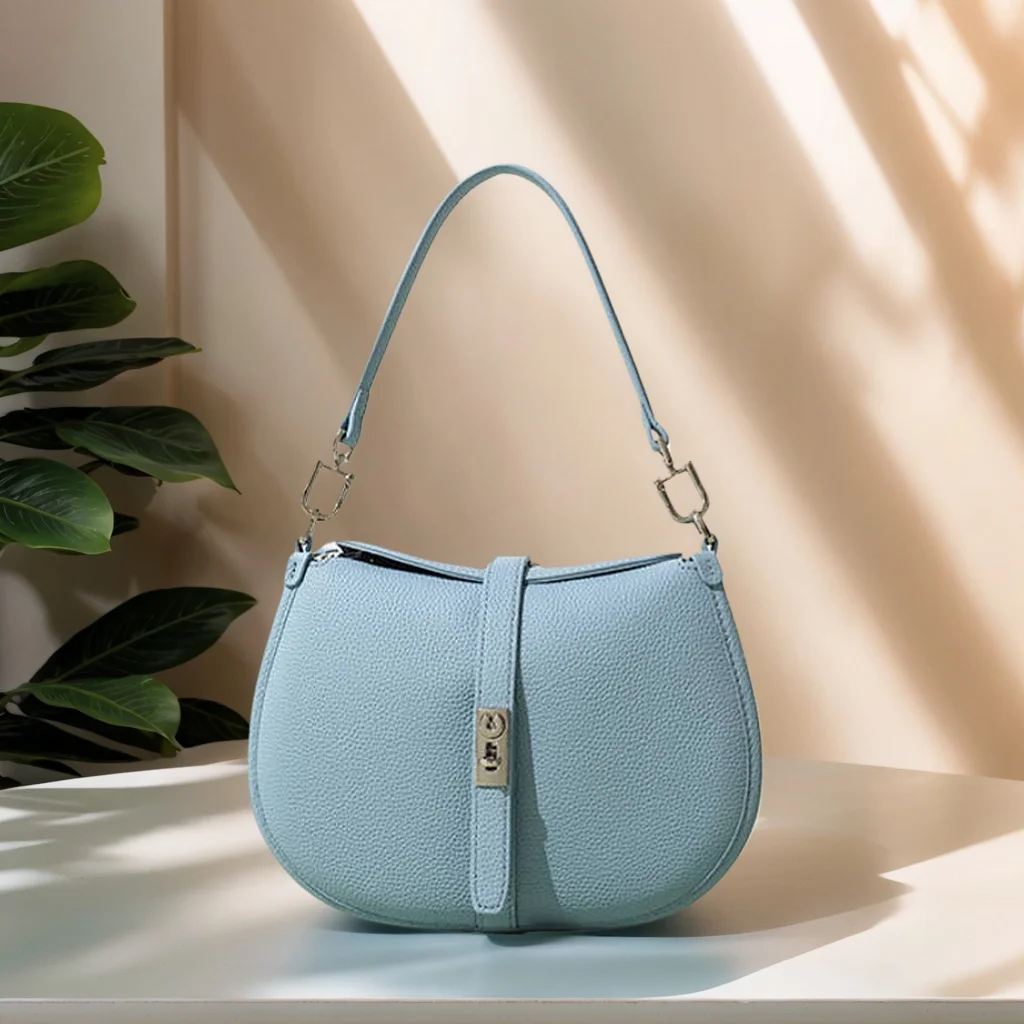 

Gorfia fashion design women's bag genuine leather handbag unique lock and double zipper closure luxury shoulder bag handbag
