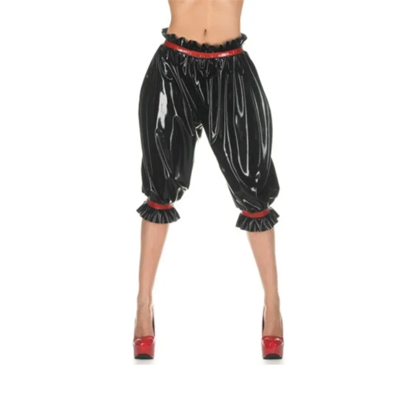 Latex Catsuit Rubber Gummi Stijlvolle lange bloeiers broek broek aangepast 0,4 mm - afbeelding 2