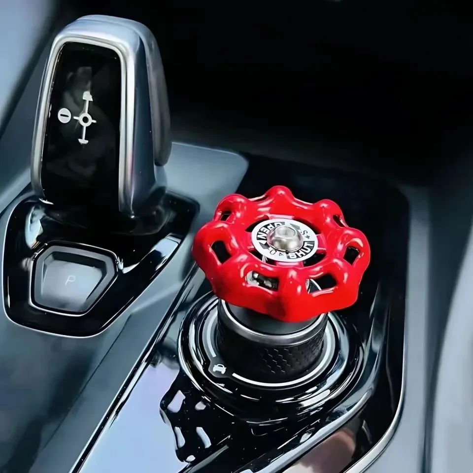 Car Central Control Knob 3D Water Valve Car Button Cover Car Interior Ornament Creative Car Decoration Start Stop Button Collar