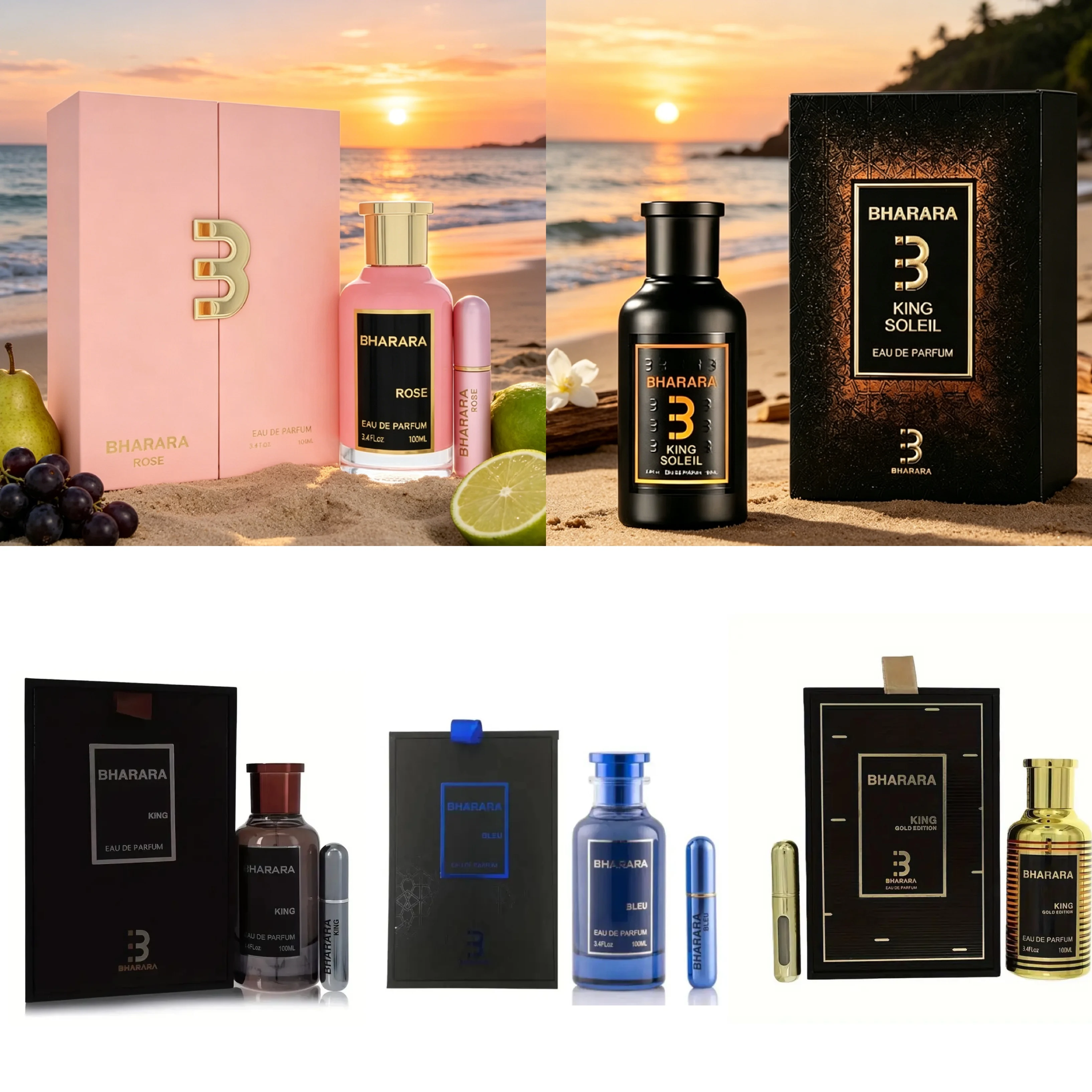 Bharara series of seven neutral perfume spray, 3.4oz100ml lasting fragrance, gift box set, suitable for any place, advanced perfume design, high-quality spray, perfect choice for gifts