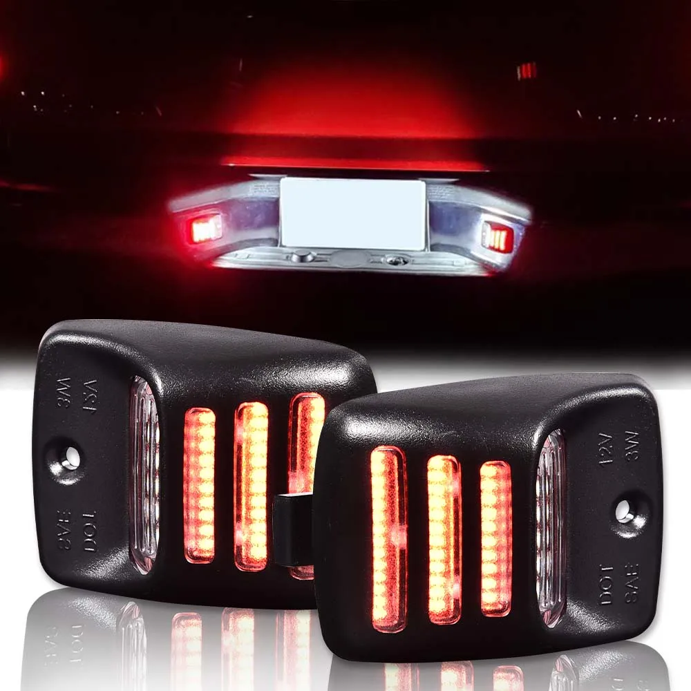 

1 пара светодиодных фонарей номерного знака, лампа-бампер, 3-рядная красная неоновая трубка Oled, подходит для Toyota Tacoma Tundra 05-15