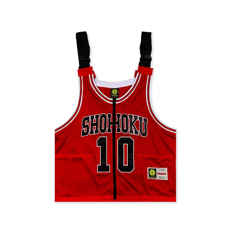 Anime Shohoku School Slam Dunk Embroidered Jersey Sakuragi Hanamichi Kainan Sannoh Military Tactical Vest Outerwear