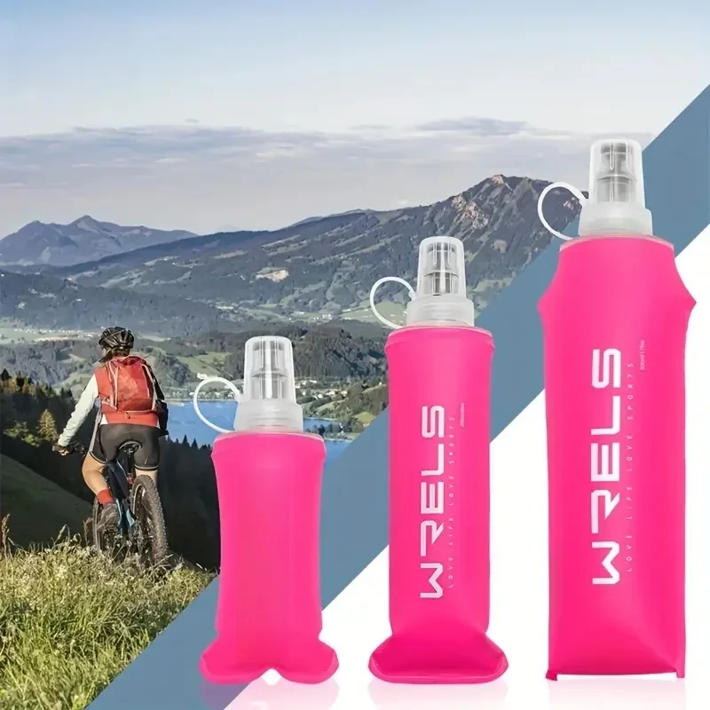 AliExpress WRELS Collapsible TPU Water Bottle with Silicone Nozzle, BPA-Free, Leak-Proof, Lightweight for Outdoor Sports, Cycling, Hiking,