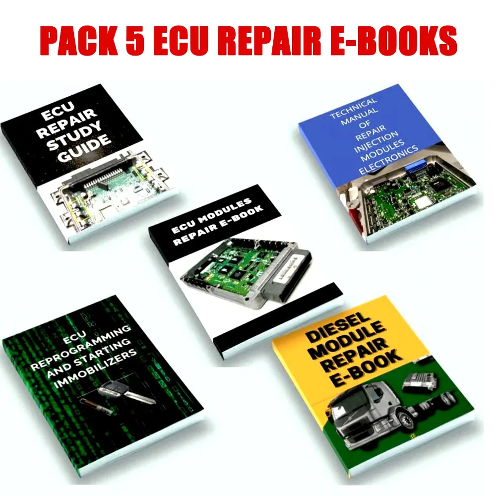 5 PCS ECU REPAIR Manuals E-BOOKS Repair Injection Modules in Workshop DIESEL ELECTRONICS Study Guide Car Truck Diagnostic Tools