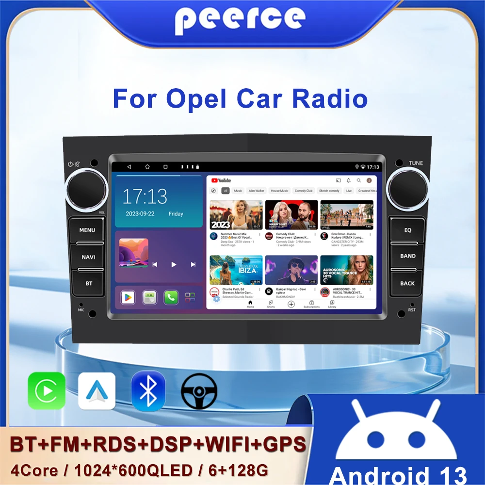 Автомагнитола 2 Din для Opel Astra H J 2004 Vectra Vauxhall Antara Zafira Corsa C D Vivaro Meriva Veda, 4 Гб + 64 ГБ, Android