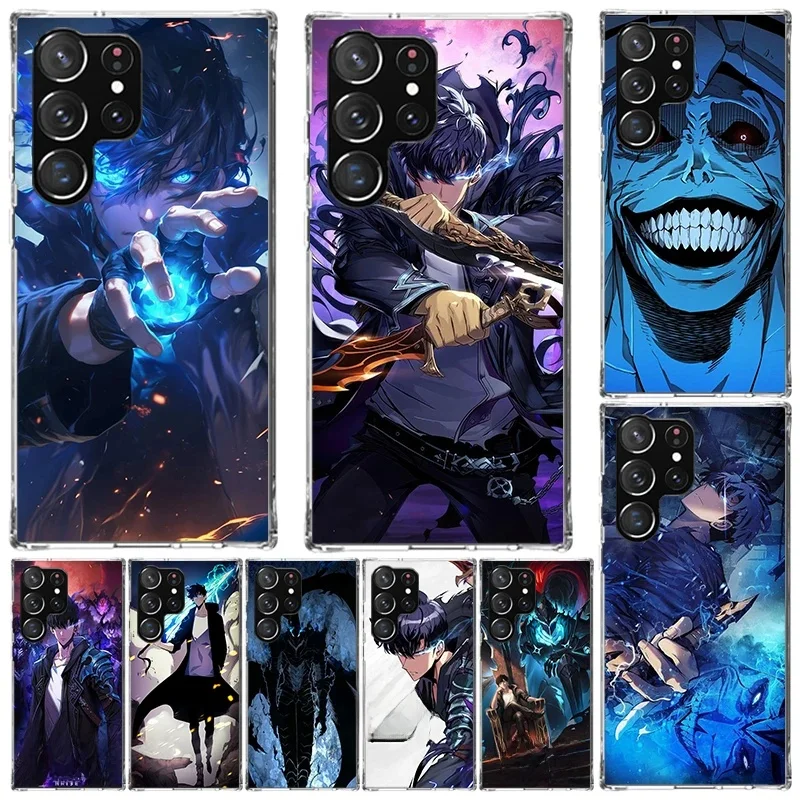 Coque de téléphone Samsung Galaxy S-Solos L-Levelings, étui imprimé S23 S22 S24 S25 Ultra S21 Plus S20 FE, S10 + S10E S25U