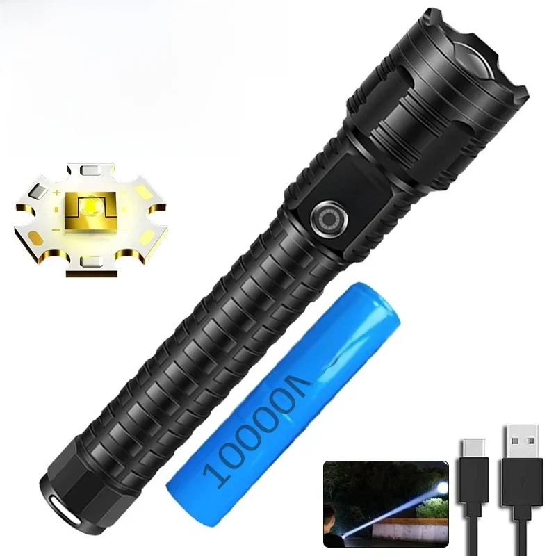 99000LM Most Powerful Led Flashlight Rechargeable 800W LED Flashlights High Power Zoom Torch Long Range 3000m Tactical Lantren