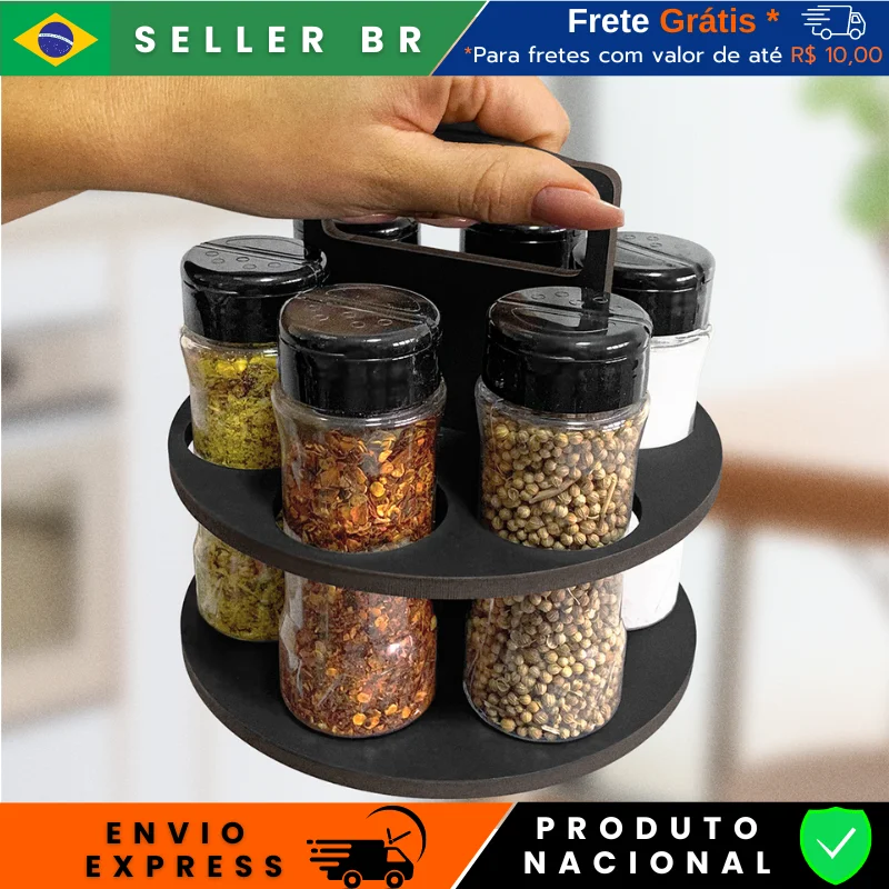 Dual Organiza Tampa Dispensa, 8 Potes Plus Sticks, Tela sensível ao toque portátil, 130ml