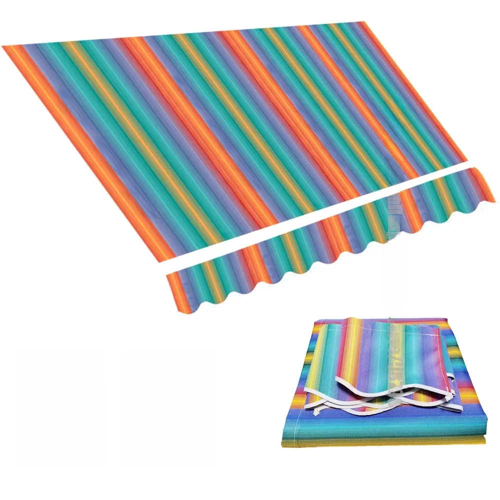 NONE Bandes arc-en-ciel télescopiques d'extérieur, remplacement de gril, tissu imperméable, store de magasin, bannière UV, auvents de nuit 3