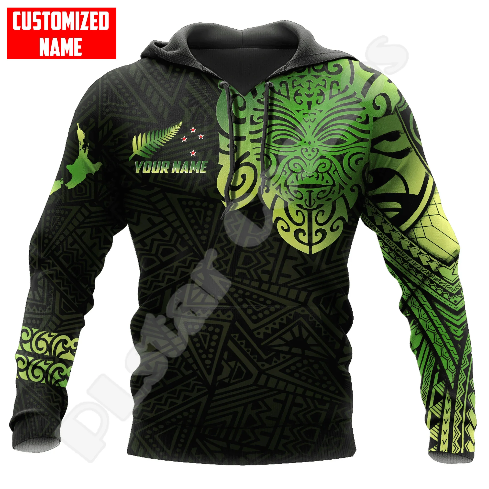 

Custom Name Country Flag New Zealand Aotearoa Maori Tattoo Retro Long Sleeves 3DPrint Pullover Harajuku Casual Jacket Hoodies XJ