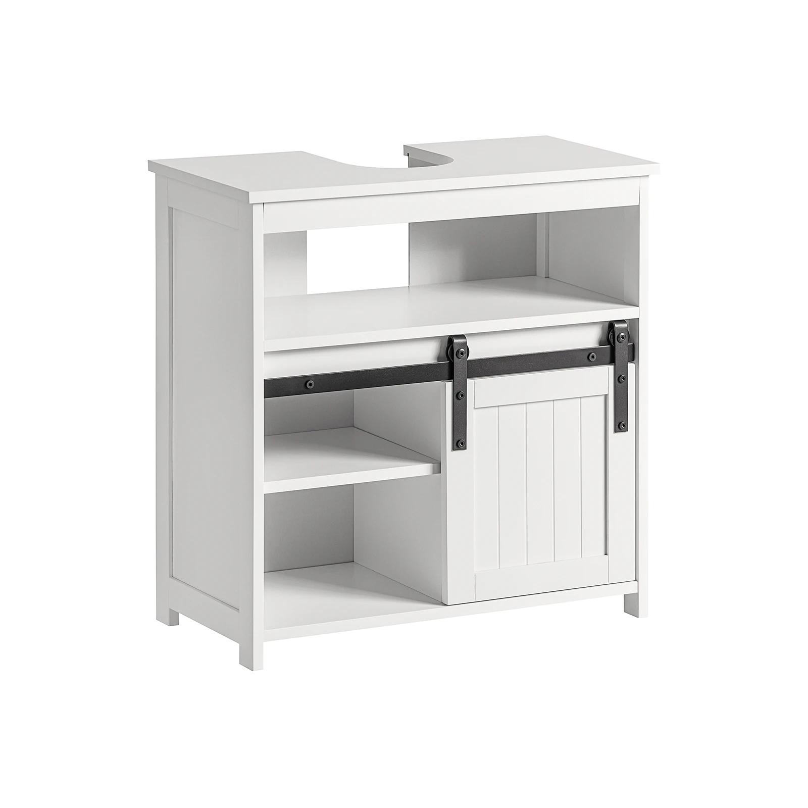 SoBuy BZR61-W lavabo bajo armario con puerta corredera Armario de baño tocador bajo armario muebles de baño Blanco BHT aprox. : 60x62x30cm