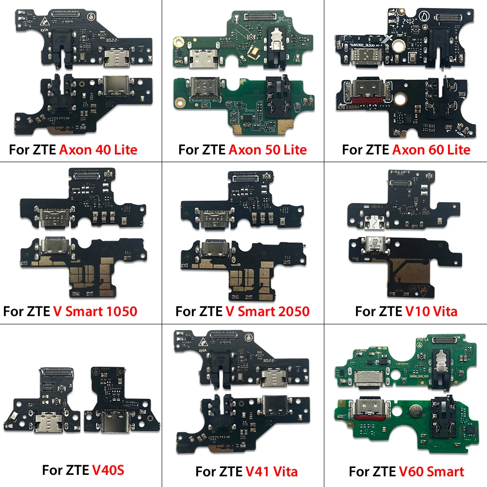 

10 шт. USB-зарядное устройство, разъем для зарядки док-станции, гибкий кабель для ZTE Axon 40 Lite Axon 50 Lite Axon 60 Lite V60 Design