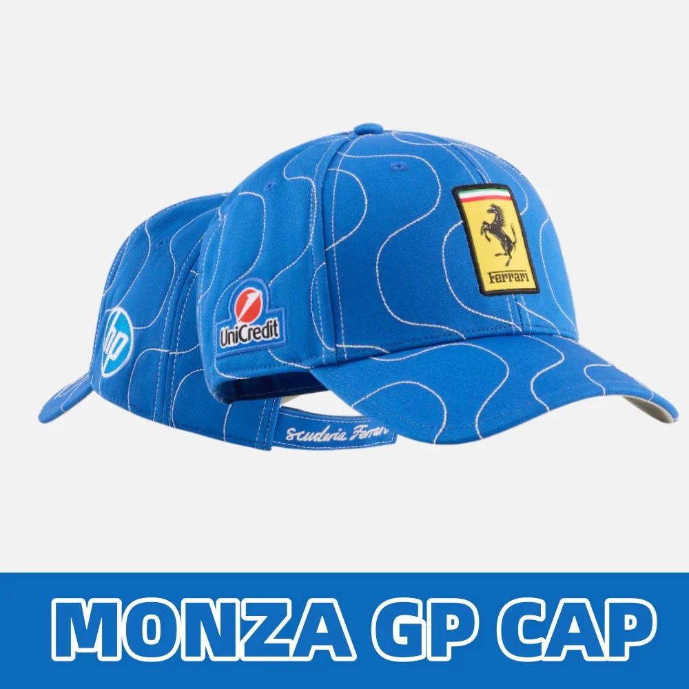 Бейсболка Scuderia Ferrari Team 2025 Hamilton, Leclerc MONZA GP, кепка для болельщиков Ferrari Racing MONZA Grand Prix для мужчин и женщин