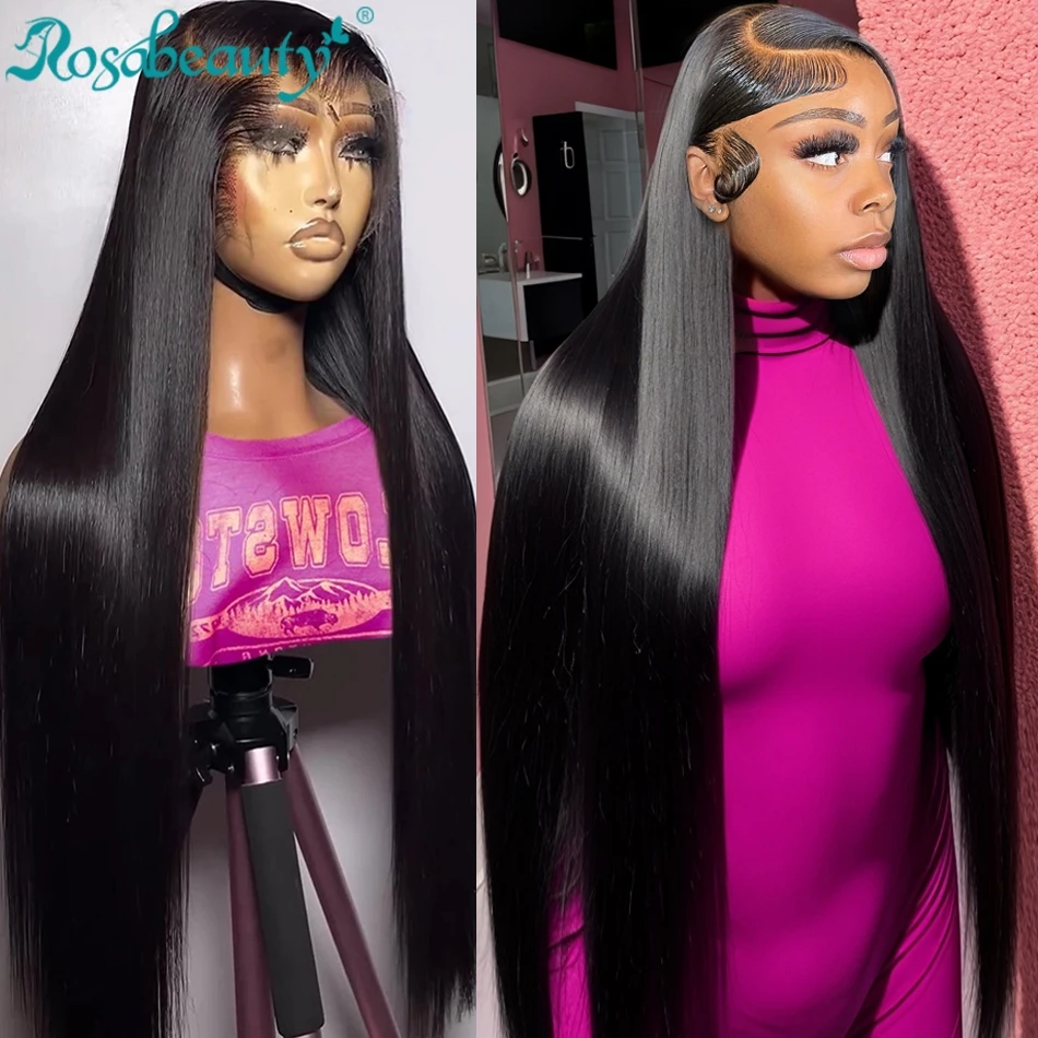 250% 13x6 Bone Straight Lace Front Wig Glueless Wigs HD Transparent Brazilian Human Hair Wigs For Women 13x4 Lace Frontal Wig