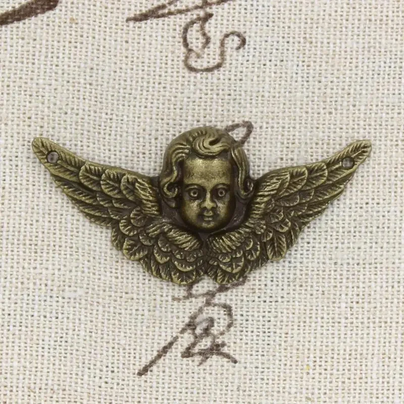 6 sztuk Charms Angel Wings Cupid 50x23mm Antique Making wisiorek fit, w stylu Vintage tybetański brąz srebrny kolor, ręcznie robiona biżuteria DIY — zdjęcie 2