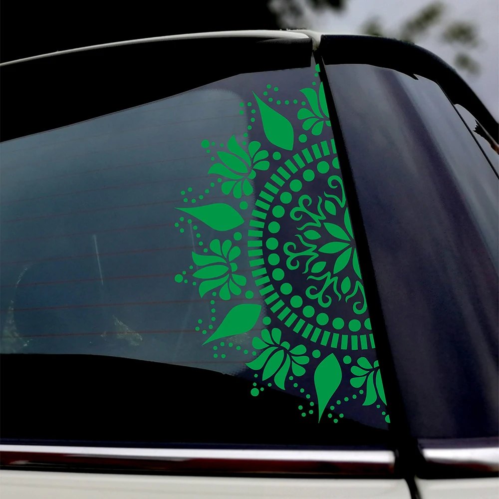 Mandala Car Decal Vinyl Stickers Windows Hood Decals Lotus Flower Decorative Ornament Vinyl Accessories Waterproof Parts view 4