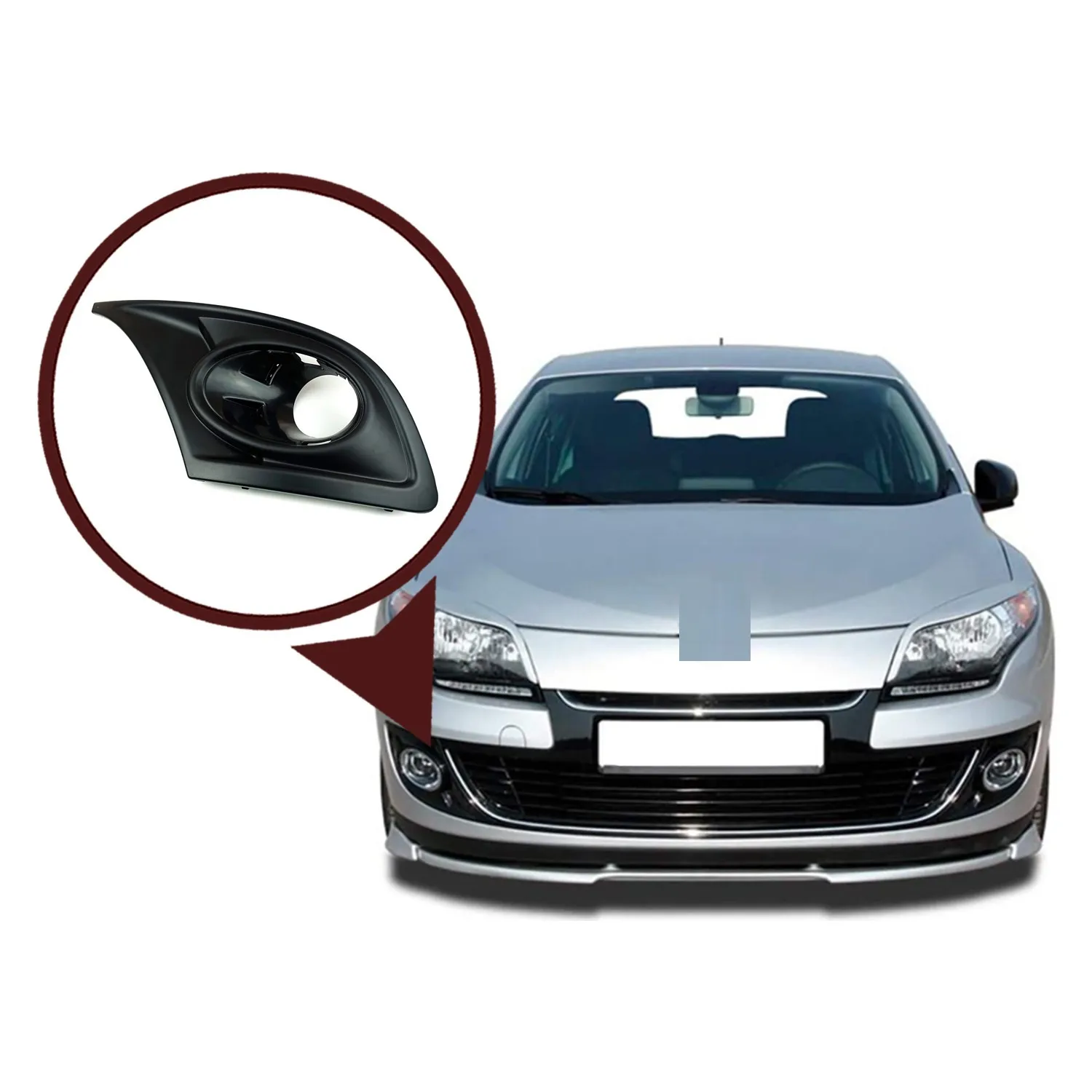 For Renault Megane 3 2008-2016 Front Fog Headlight Lamp Frame Hole Right Left Sensor Choice High Quality Auto Replacement Outer parts