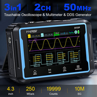 FNIRSI 2C53P 3 in 1 Oscilloscope Multimeter Signal Generator Touch Screen Portable Digital 2 Channel 50MHz 250Ms/S 19999 Counts