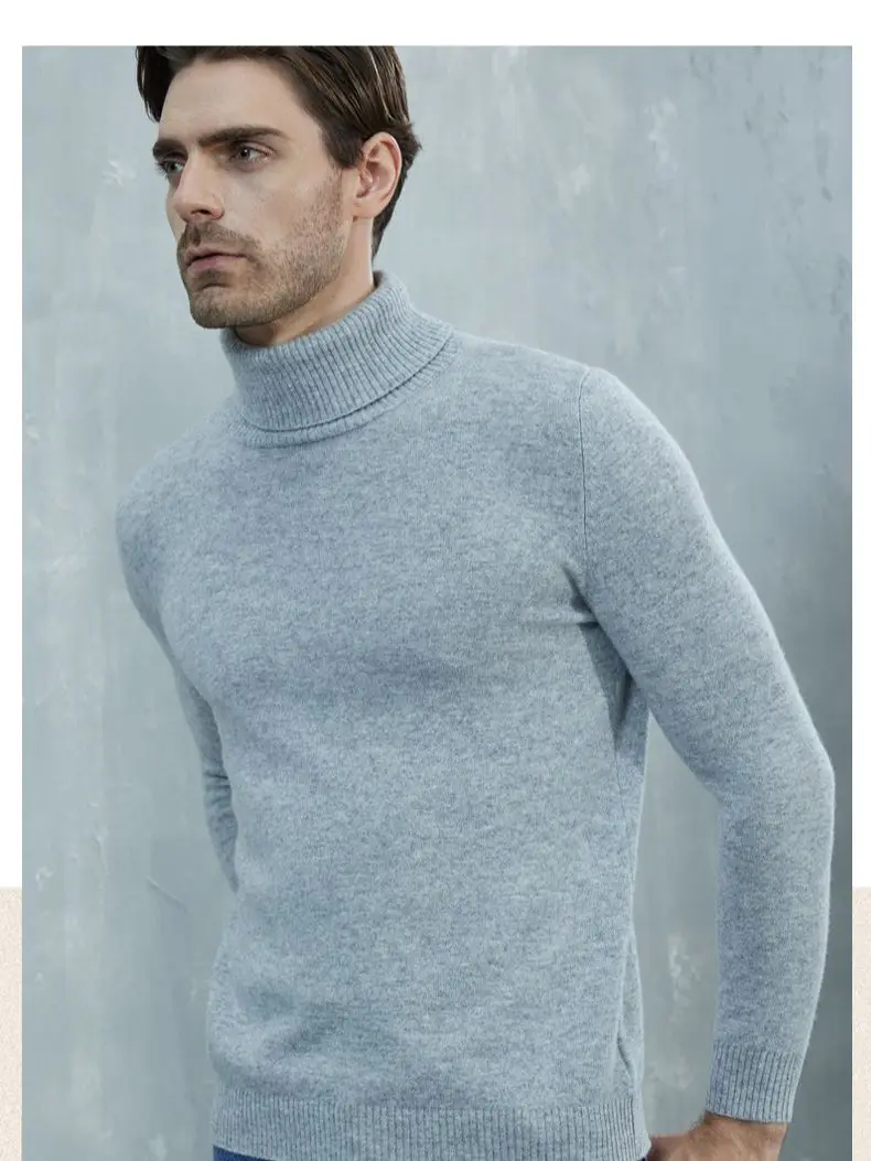 LINYXIN 2022 Turtleneck Men\'s Sweater 100% Merino Wool Autumn Winter Warm Cashmere Sweater Men Clothing Pullover Knit Pull Tops