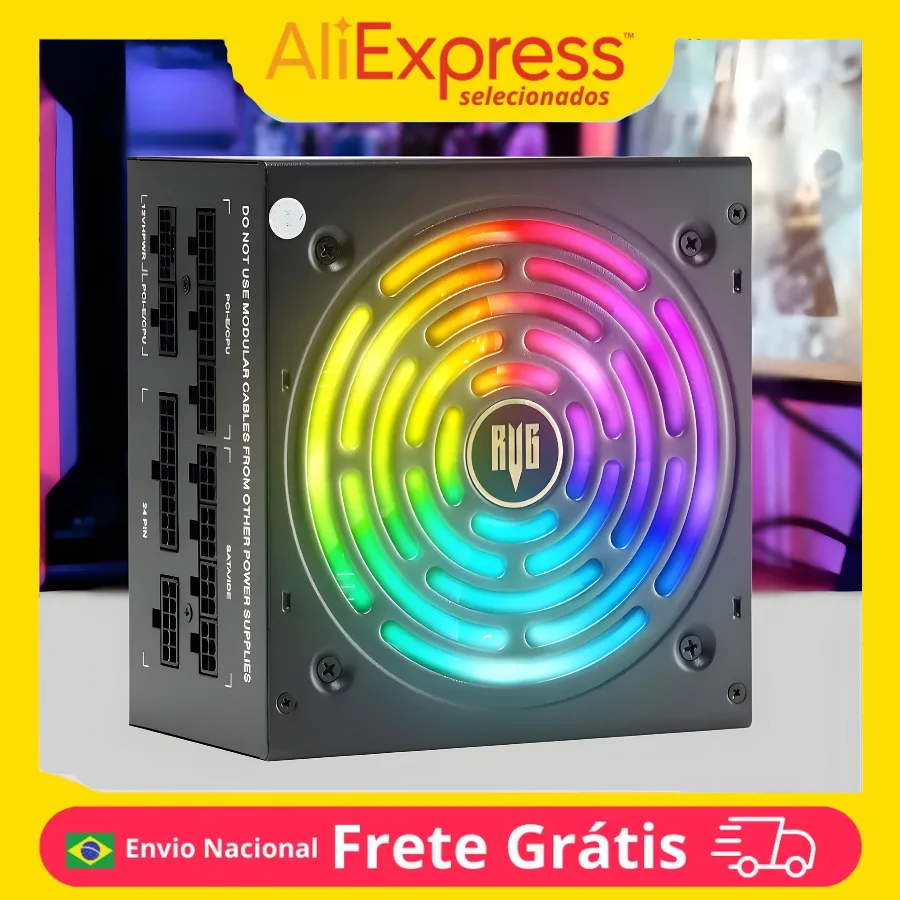 Fonte Atx Revenger Maximus 1000w 80plus Bronze Pfc Ativo Fo-max10 RGB PC Gamer Termoplástico 100 / 240Vac