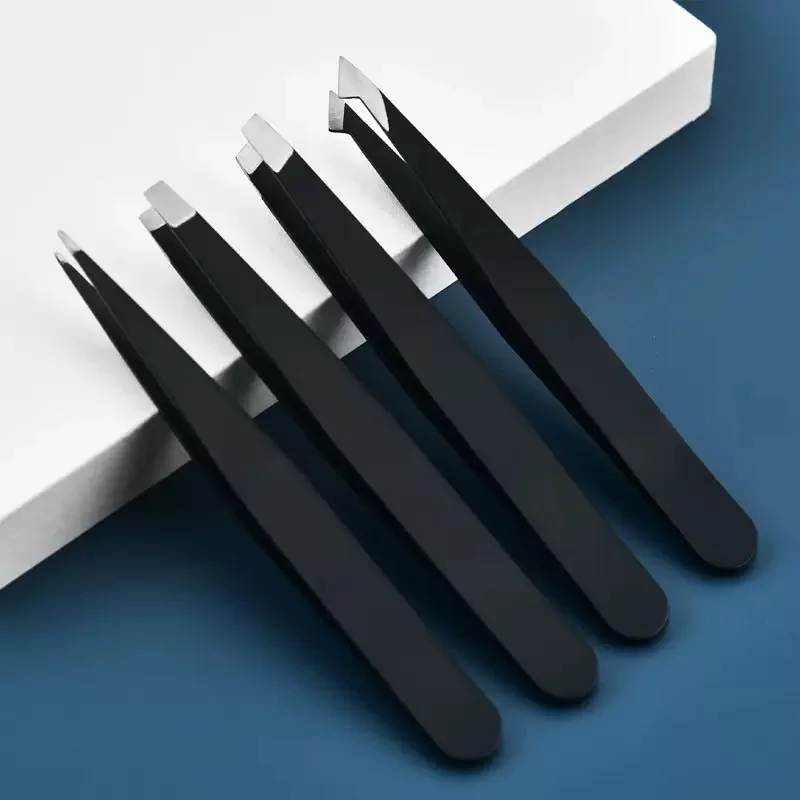 4-teiliges Pinzetten-Set, professionelle Pinzetten aus Edelstahl für Augenbrauen, tolle Präzision für Gesichtshaare, Splitter, eingewachsene Haare
