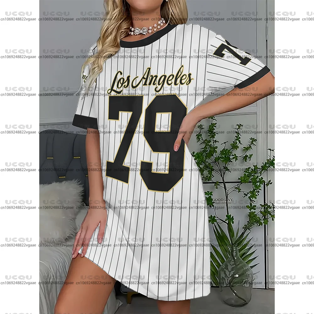 Kobiety 79 Numer Koszula Nocna Sukienka Top Dziewczęca Spódnica T-shirt Prezent Sukienka Y2k Miękka Odzież Nocna na Zewnątrz Casualowa Koszula Nocna Los Angeles